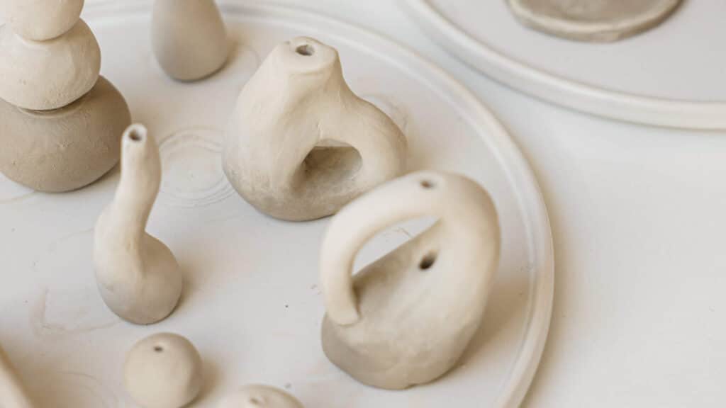 sculptural clay pieces